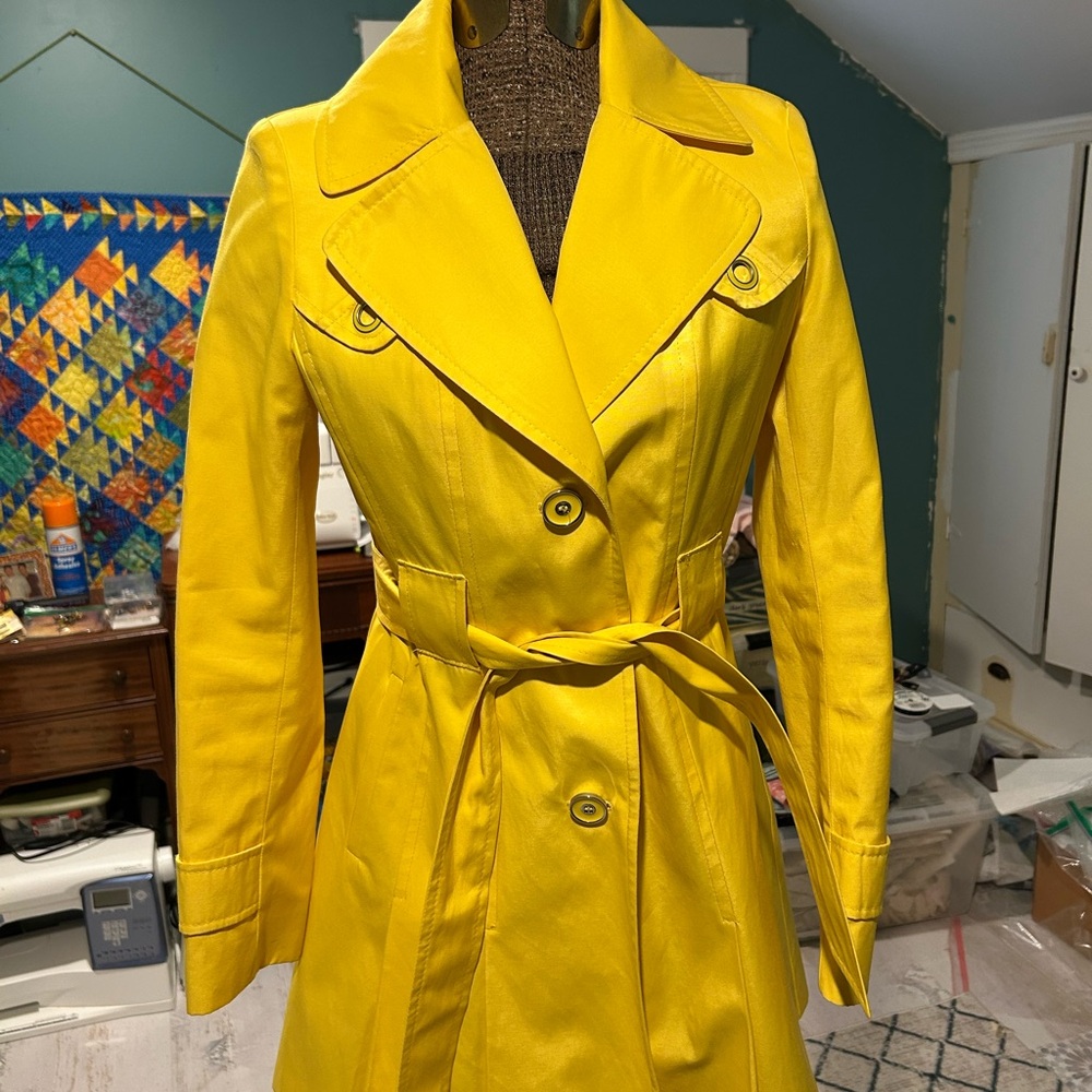 Via Spiga Yellow Trench Coat